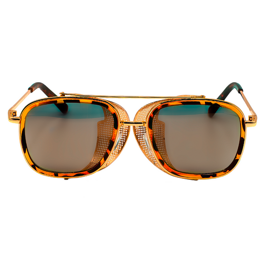 Josef Sunglasses - Josef 3 - Carey/Gold Frame - Gold Mirror Lenses - Lateral Shields