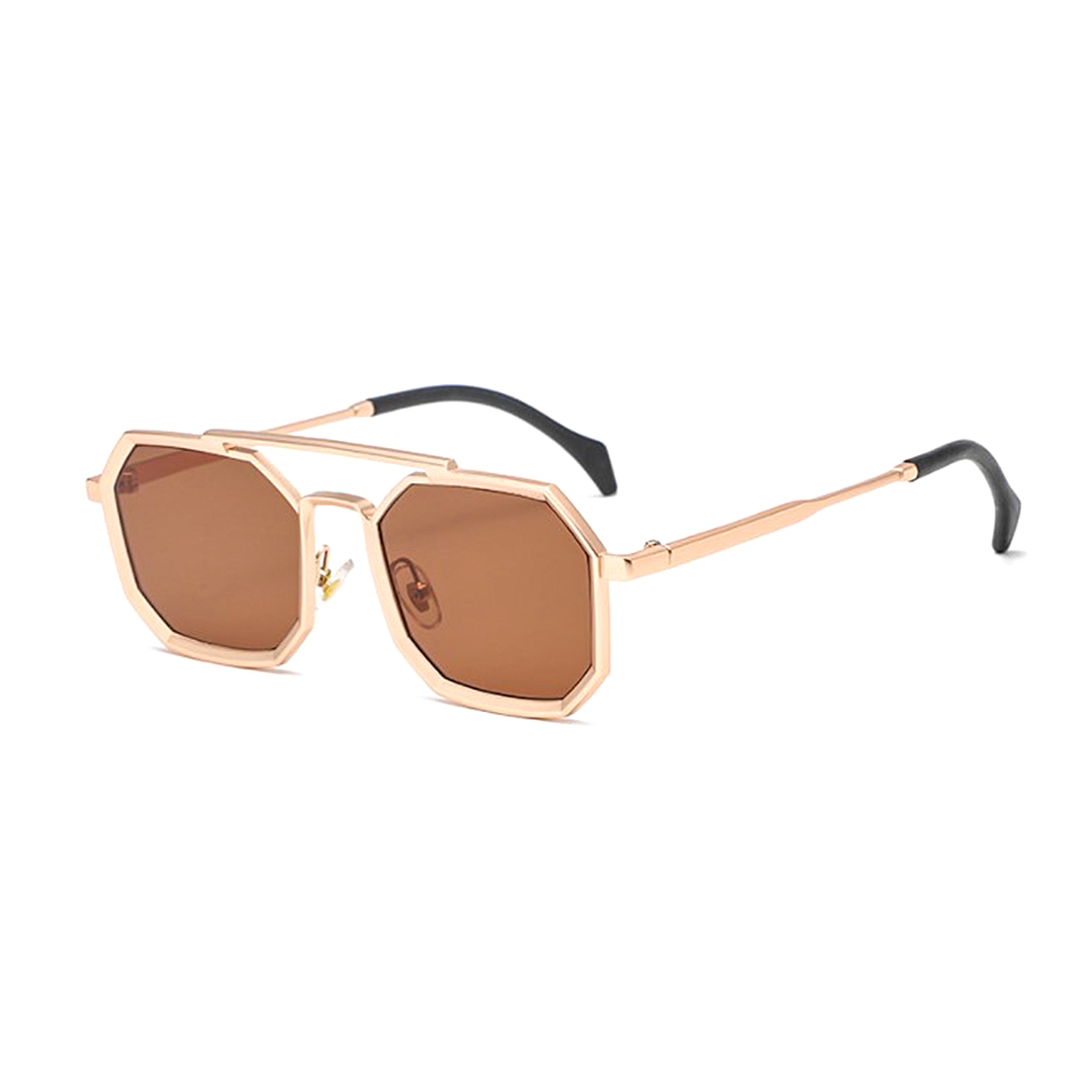 Square sunglasses hotsell with gold frame