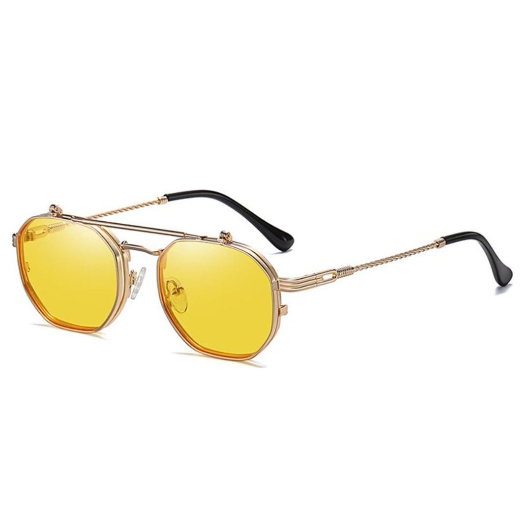Clear sunglasses gold frame hotsell