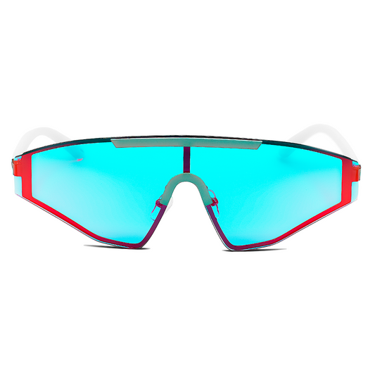 Maku Sunglasses - Maku 2 - White Frame - Orange/Blue Lenses