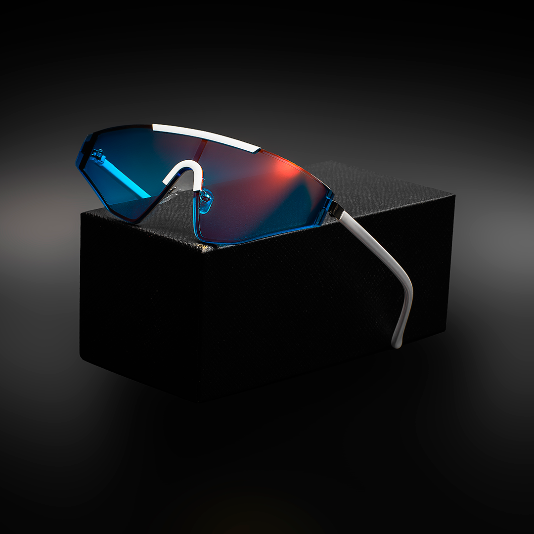 Maku Sunglasses - Maku 2 - White Frame - Orange/Blue Lenses