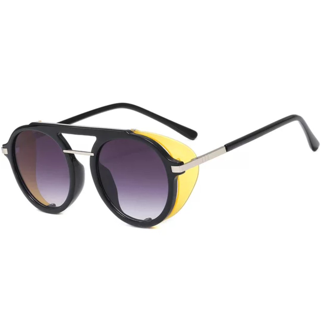 Angel Sunglasses - Angel 3 - Black Frame - Black Lenses - Yellow Lateral Solid Shields