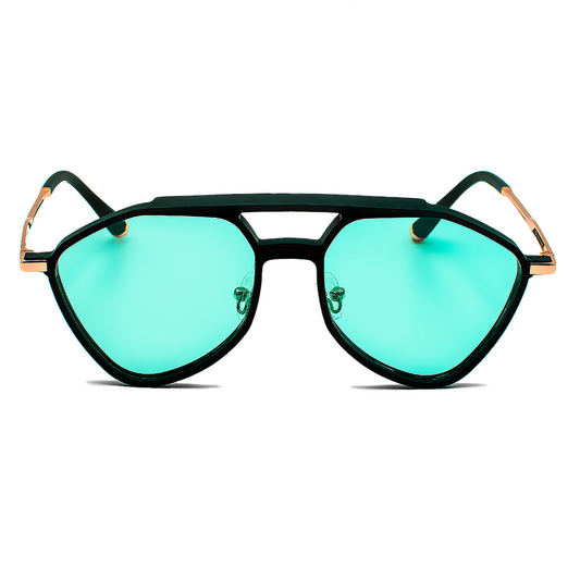 Theo Sunglasses - Theo 2 - Black Organic Acetate Frame - Blue Gradient Lenses