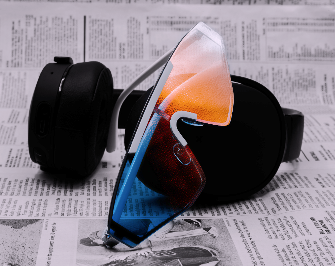 Maku Sunglasses - Maku 2 - White Frame - Orange/Blue Lenses