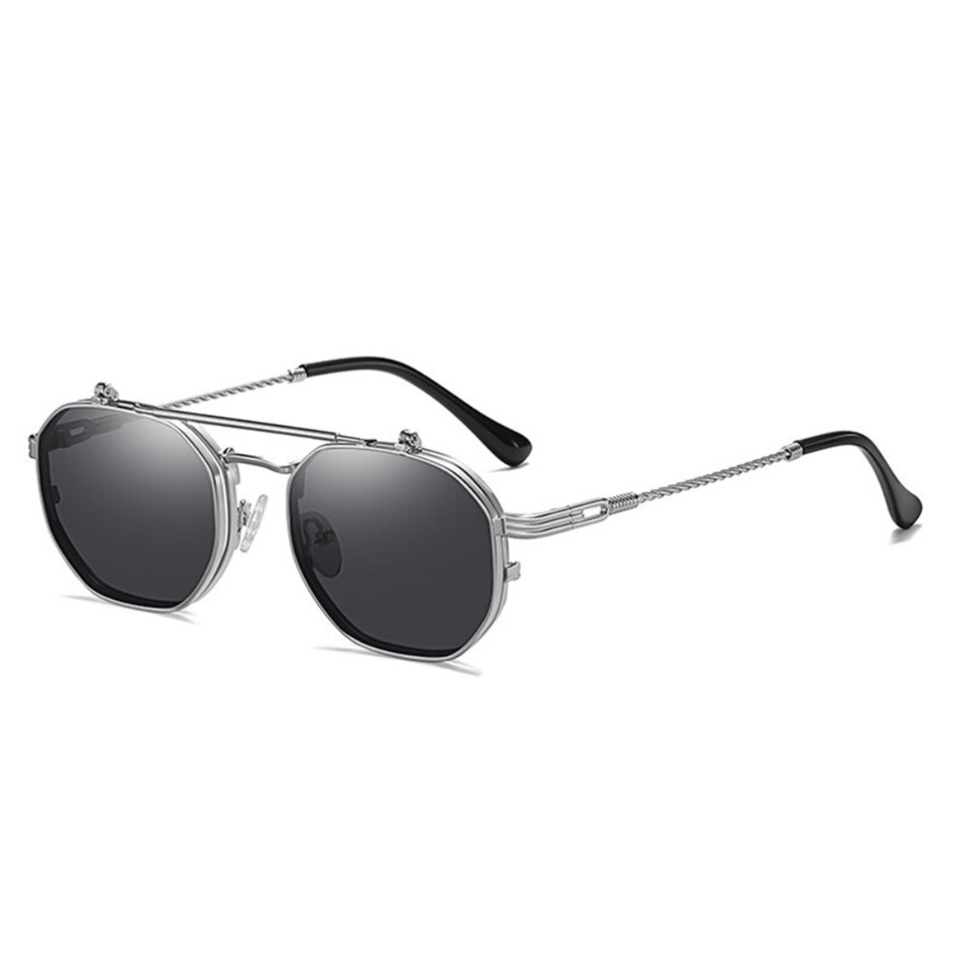 Shantal Sunglasses - Shantal 3 - Silver Frame - Black Lenses – Verified ...